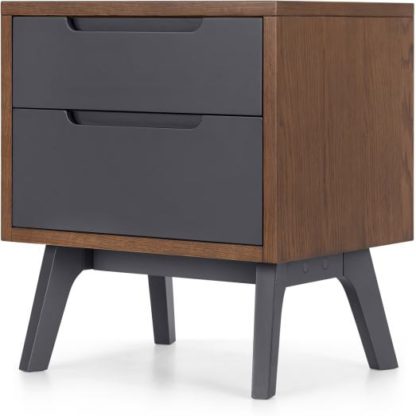 An Image of Jenson Bedside Table Dark stain and Grey