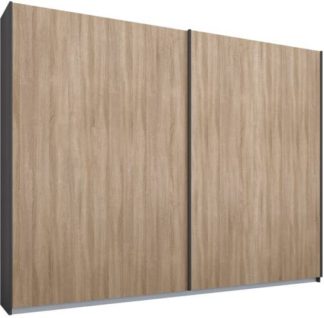 An Image of Malix 2 door 225cm Sliding Wardrobe, Graphite Grey frame,Oak doors , Classic Interior