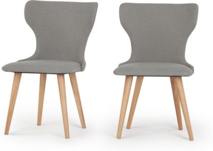An Image of Set of 2 Bjorg Dining Chairs, Manhattan Grey and Oak