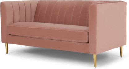 3d36021fdf7a714be592de87061d622bbec83a8fe2f27090b13fb3e182b472f8.jpg An Image of Amicie 2 Seater Sofa, Blush Pink Velvet
