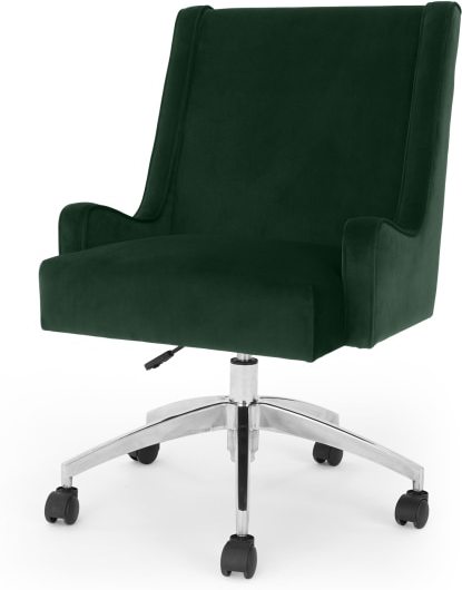 An Image of Higgs Office Chair, Pine Green Velvet