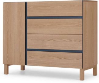 An Image of Xander Chest of Drawers, Ash & Navy Blue