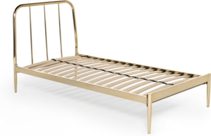 An Image of Alana Single Bed, Brushed Brass