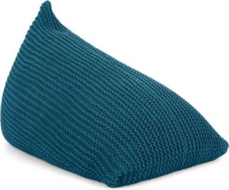An Image of Andra Large Chunky Knit Bean Bag, Teal