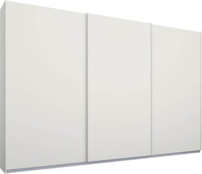 An Image of Malix 3 door 270cm Sliding Wardrobe, White frame,Matt White doors , Classic Interior