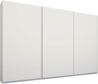 An Image of Malix 3 door 270cm Sliding Wardrobe, White frame,Matt White doors , Premium Interior