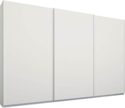 An Image of Malix 3 door 270cm Sliding Wardrobe, White frame,Matt White doors , Premium Interior