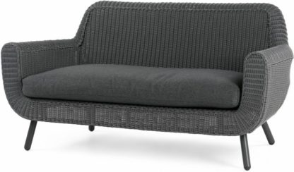 An Image of Jonah Garden 2 Seater Sofa, Rattan Grey