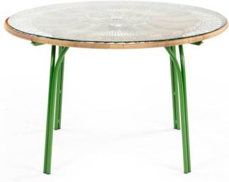 An Image of Lyra Garden 6 Seater Dining Table, Green