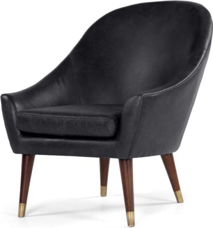 An Image of Seattle Armchair, Black Premium Leather