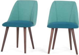 An Image of Set of 2 Lule Dining Chairs, Mineral Blue and Emerald Green