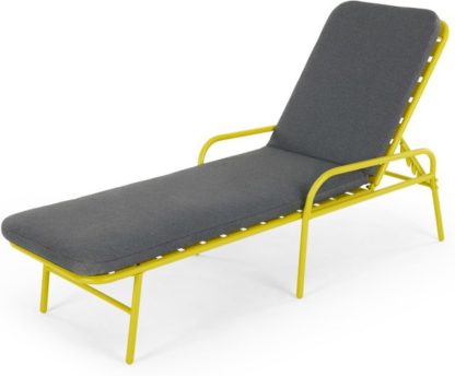 An Image of MADE Essentials Tice Garden Sun Lounger, Chartreuse