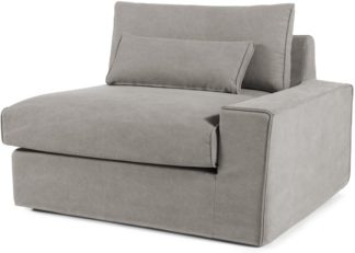 An Image of Trent Loose Cover Modular Right Hand Facing Sofa Arm, Washed Grey Cotton