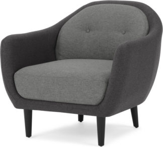 An Image of Hanley Armchair, Space Grey & Coventry Grey with Black Legs