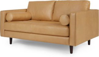 An Image of Scott Large 2 Seater Sofa, Chalk Tan Premium Leather