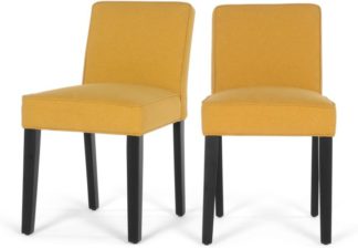 An Image of Set of 2Wilton Dining Chairs,Yolk Yellow and Birch Black