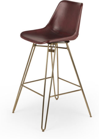 An Image of Kendal Barstool, Oxblood and Brass