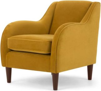 An Image of Helena Armchair, Plush Turmeric Velvet