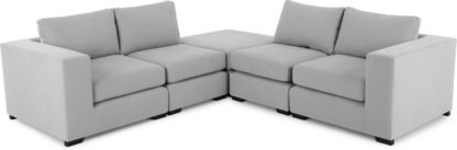 4730a2803b1e59b42b94e70a62b8adbead5232d9b5fbb712fbef367c9d2f0db0.jpg An Image of Mortimer Modular Corner Sofa Group, Chalk Grey Cotton
