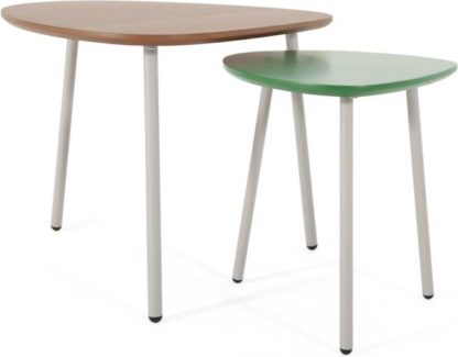 An Image of Nyla Nesting Tables, Walnut and Green