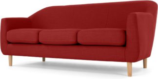 An Image of Tubby 3 Seater Sofa, Postbox Red