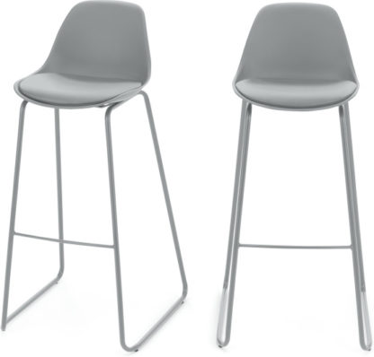 An Image of Set of 2 Duggie Barstools, Light Grey