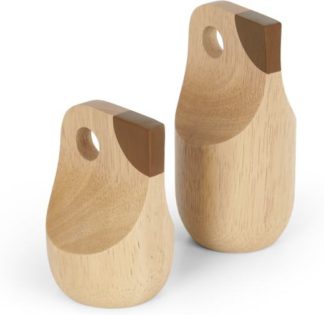 An Image of Chirp Set of 2 Decorative Wooden Birds, Natural