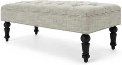 An Image of Bouji Ottoman, Taupe Linen Mix