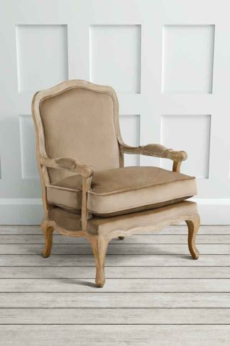 An Image of Le Brun - French Oak Latte Occasional Armchair