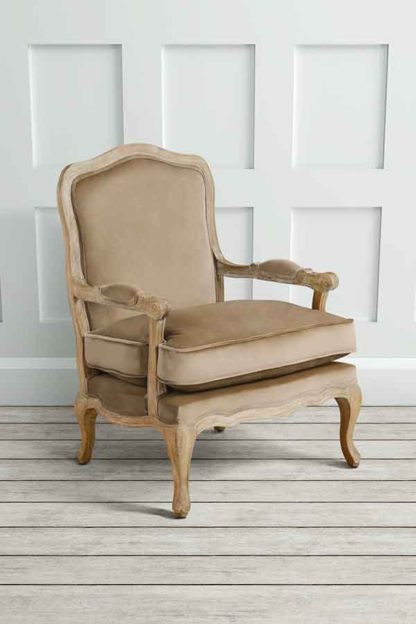 An Image of Le Brun - French Oak Latte Occasional Armchair