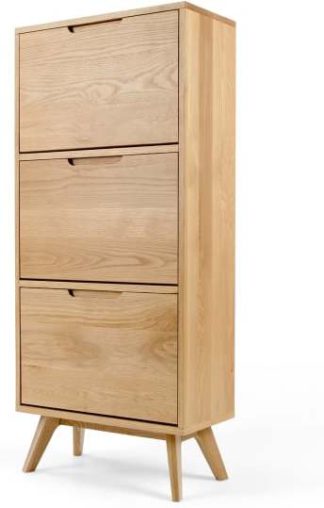 An Image of Jenson Shoe Storage Cabinet, Oak