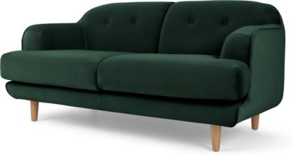 An Image of Gracie 2 Seater Sofa, Pine Green Velvet