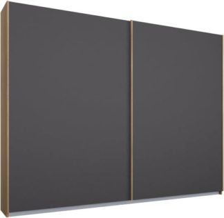 An Image of Malix 2 door 225cm Sliding Wardrobe, Oak frame,Matt Graphite Grey doors , Classic Interior
