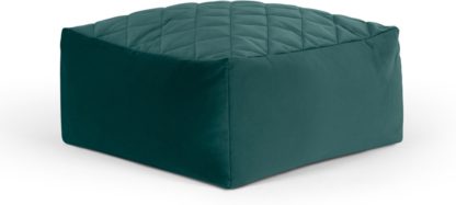 An Image of Loa Quilted Floor Cushion, Seafoam Blue Velvet