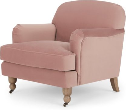 An Image of Orson Small Armchair, Vintage Pink Velvet