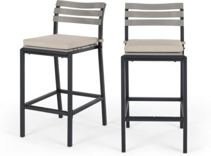4f254f7281e46df068d4cd1cf1d3b98fa9403b9b49032a0ad07073ed6ecb6408.jpg An Image of Set of 2 Catania Garden Bar Stool, Polywood