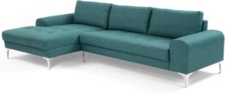 An Image of Vittorio Left Hand Facing Chaise End Corner Sofa, Teal
