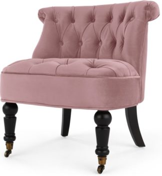 An Image of Bouji Accent Chair, Powder Pink Velvet