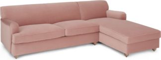 An Image of Orson Right Hand Facing Chaise End Sofa Bed, Vintage Pink Velvet