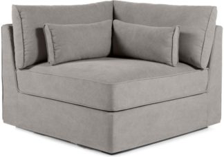 An Image of Trent Loose Cover Modular Corner Seat, Washed Grey Cotton