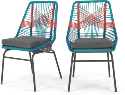 An Image of Set of 2 Copa Garden Dining Chairs, Multi
