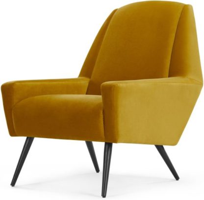 An Image of Roco Accent Armchair, Old Gold Velvet