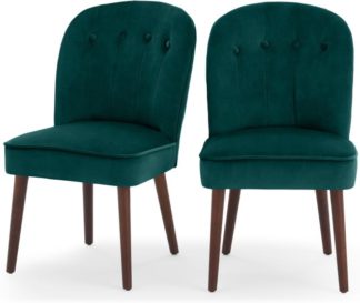 An Image of Set of 2 Margot Dining Chairs, Seafoam Blue and Dark Wood