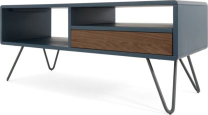 An Image of Ukan Media Unit, Blue and Dark Stain Oak