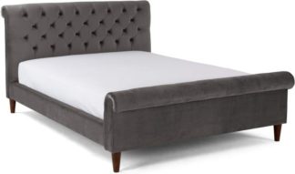 An Image of Orkney Kingsize Bed, Smoke Grey Velvet