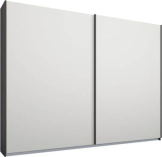 An Image of Malix 2 door 225cm Sliding Wardrobe, Graphite Grey frame,Matt White doors , Classic Interior