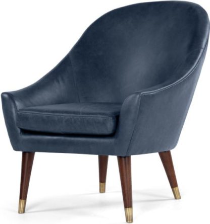 An Image of Seattle Armchair, Oxford Blue Premium Leather