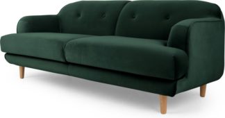 An Image of Gracie 3 Seater Sofa, Pine Green Velvet