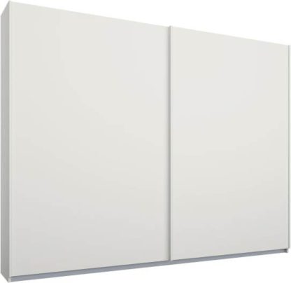 An Image of Malix 2 door 225cm Sliding Wardrobe, White frame,Matt White doors , Premium Interior