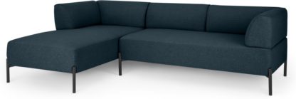 An Image of Made Essentials Kiva Left Hand Facing Chaise End Corner Sofa, Aegean Blue